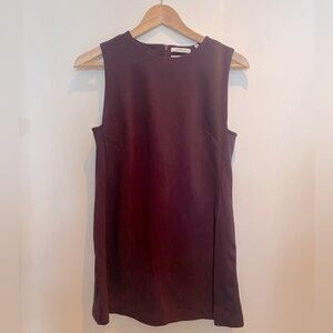 Babaton Aritzia Wade Tunic Top Merlot Wine Purple Side Slit Sleeveless